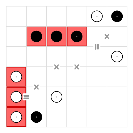 Three adjacent same color